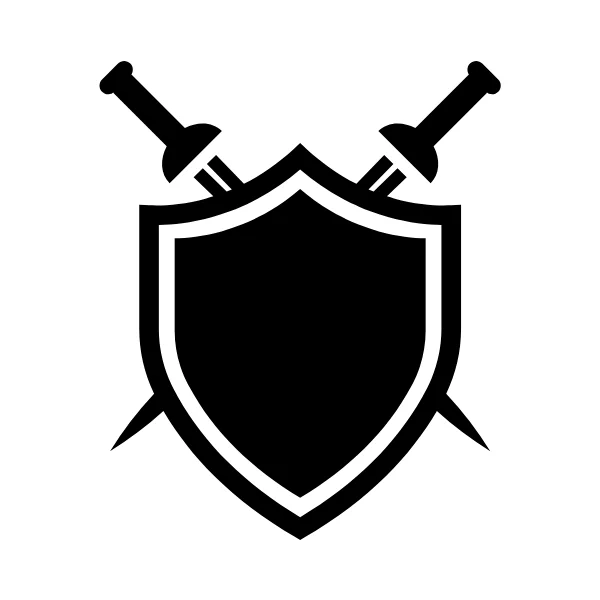 An icon representing a shield and sword.