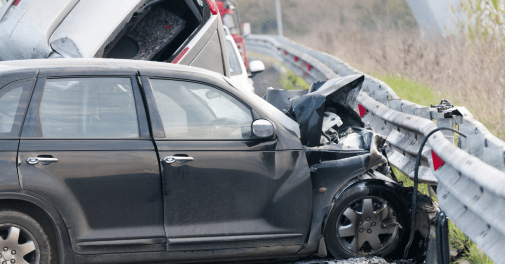 An image showing a truck accident scene on an Alabama highway.