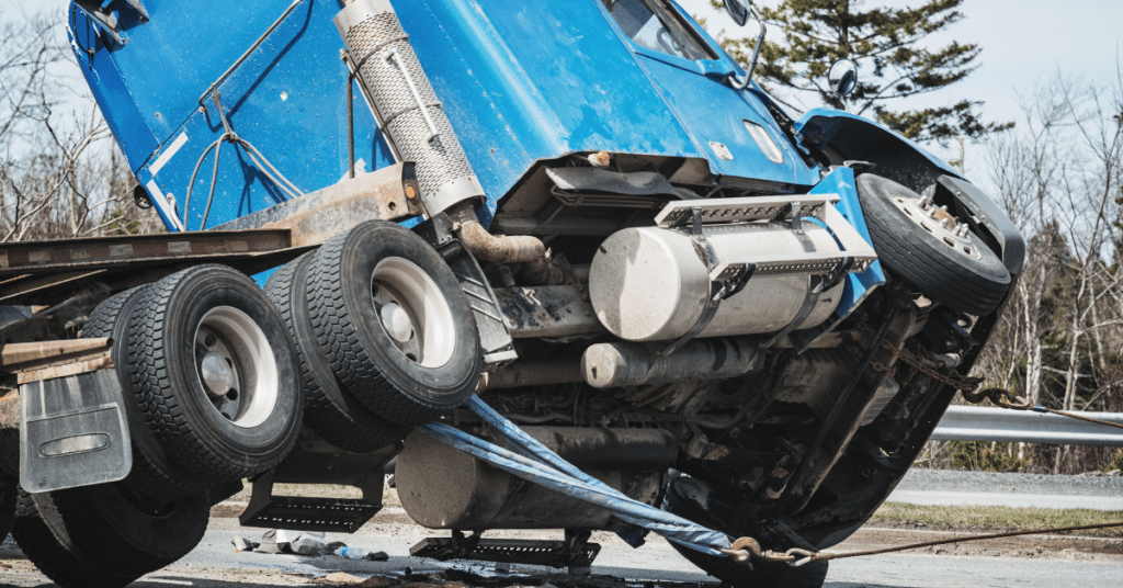 Image showing an 18 wheeler accident.